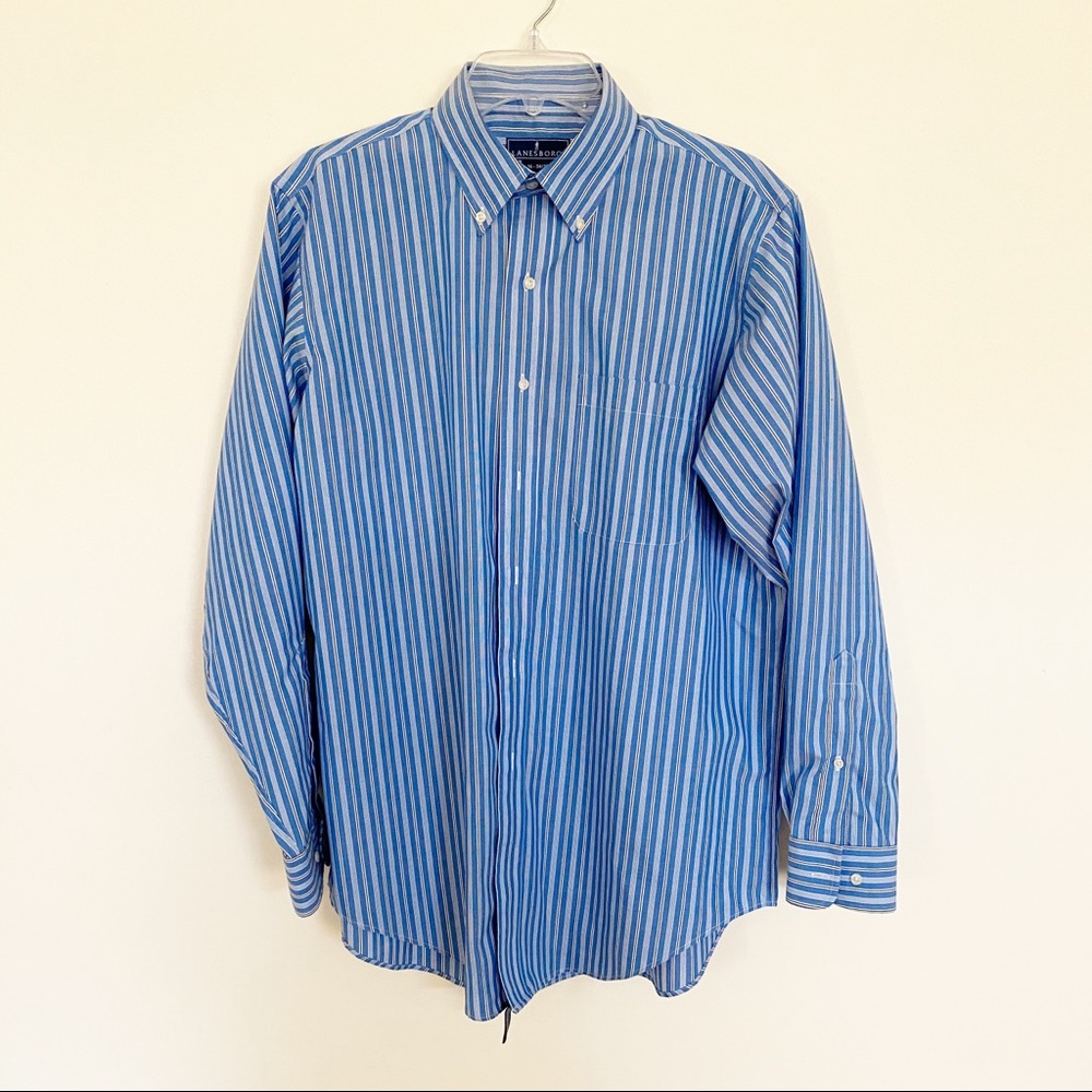 NWOT Lanesboro Men's blue striped shirt